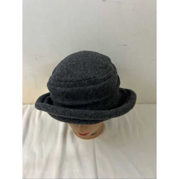 Scala Collezione Gray 100% Wool round hat - Picture 2 of 7